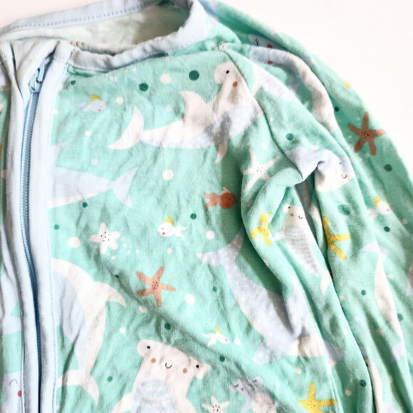 Little Sleepies Bamboo Viscose Zippy in Shark Soiree Size 12-18 Months - Picture 4 of 8